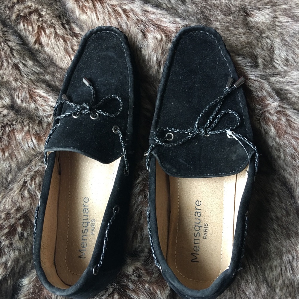 Mensquare suede loafers